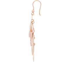 Bronzo Italia Marquise Dangle Rose Tone Bronze Earrings