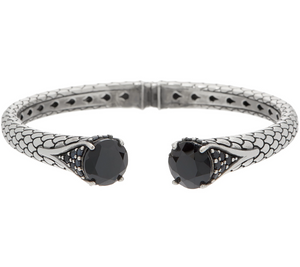 Mistero Sterling Simulated Gemstone Cuff Gemstone Cuff, Small