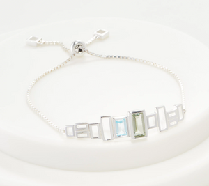 Solvar Sterling Silver and Multi- Gemstone Bracelet