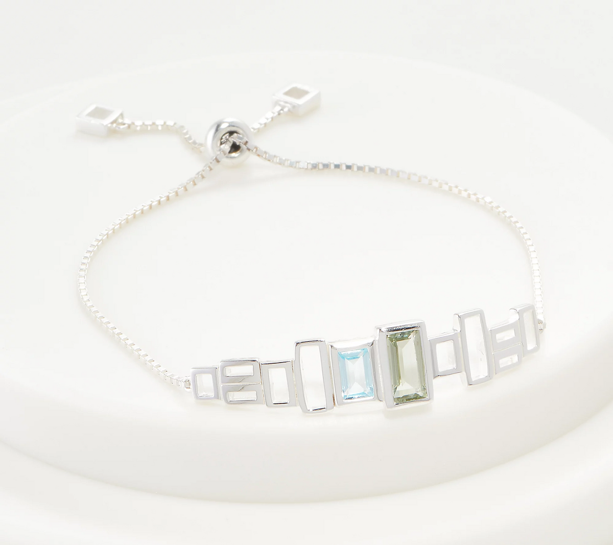 Solvar Sterling Silver and Multi- Gemstone Bracelet