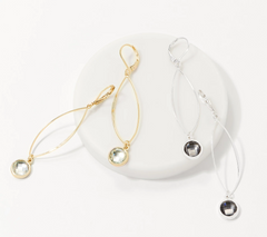 Joan Rivers Set of 2 Marquise Wire with Crystal Drop Earrings