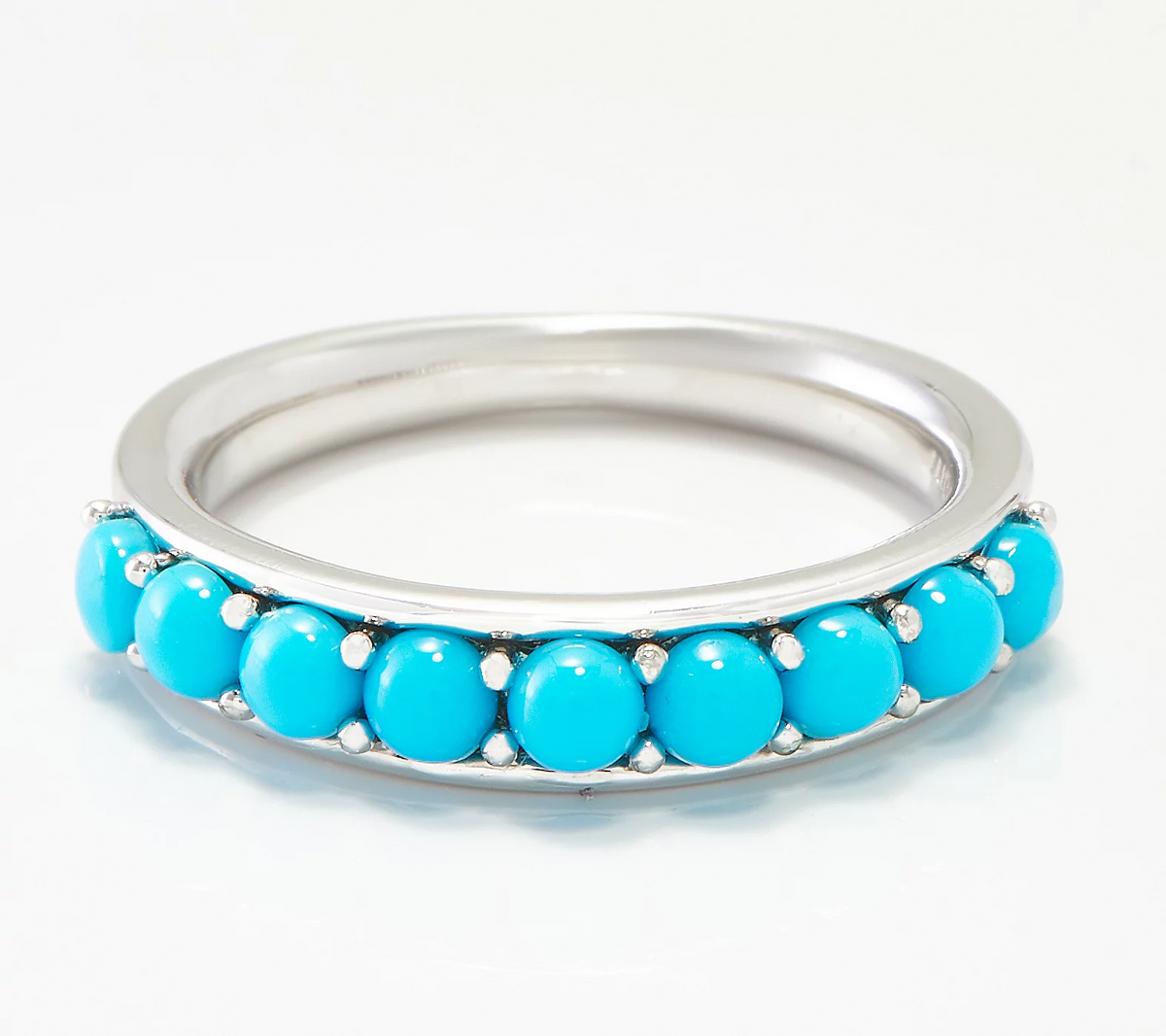 Affinity Gems Turquoise Cabochon Sterling Silver Gemstone Band Ring Size 10