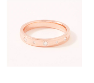 Affinity Diamonds Sterling Silver Roseclad Flush Set Ring Size 6
