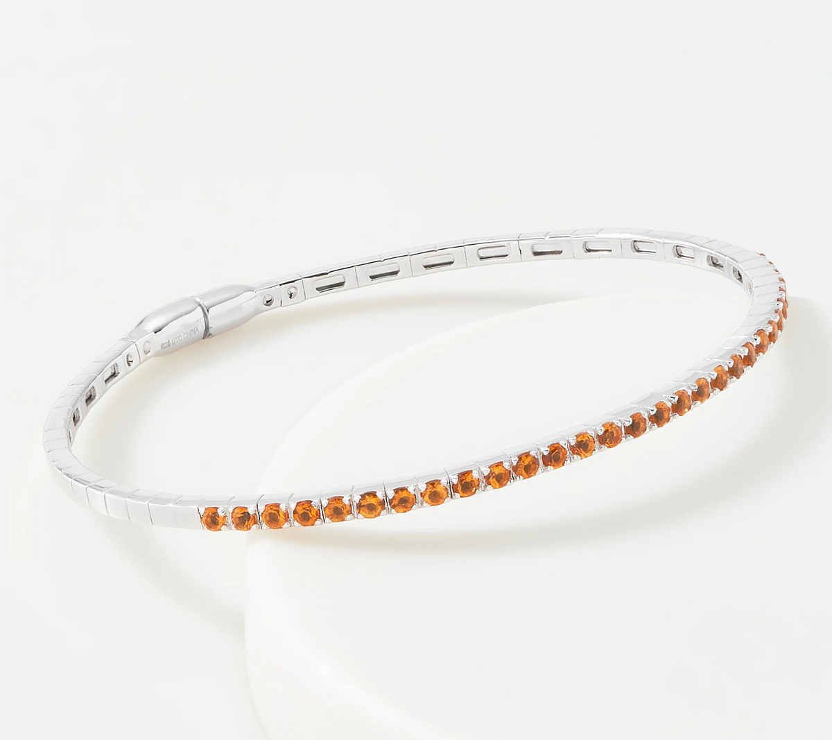 Affinity Gems Sterling Silver Bangle Bracelet, Citrine, Small