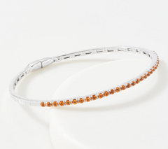 Affinity Gems Sterling Silver Bangle Bracelet, Citrine, Small
