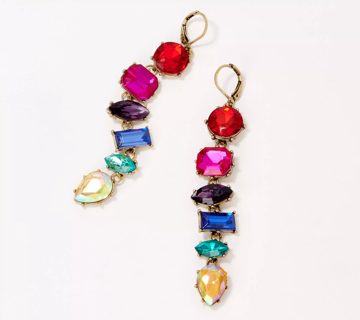 LOGO Links by Lori Goldstein Legacy Chandelier Antiqued Goldtone Earrings