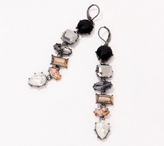 LOGO Links by Lori Goldstein Legacy Gunmeta/Black Chandelier Earrings