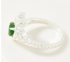 JMH Jewelry Sterling Silver Claddagh Green Chrome Diopside Ring Size 7
