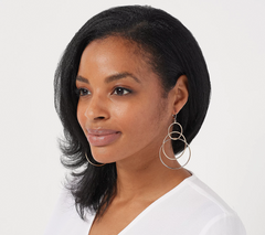 Joan Rivers Set of 2 Large Triple Drop Circle Hoops