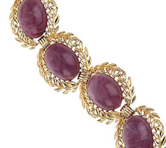 Isaac Mizrahi Live Oval Cabochon Wreath Link Bracelet