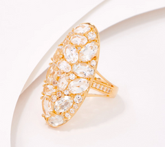 Affinity Gems Gold-Clad Sterling Silver White Topaz Cluster Ring Size 11