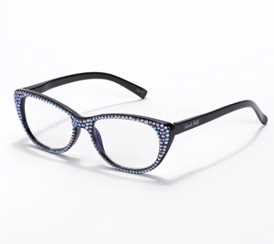 Kirks Folly Glamour Blue-Blocking Black Reading Glasses Strength 3.5