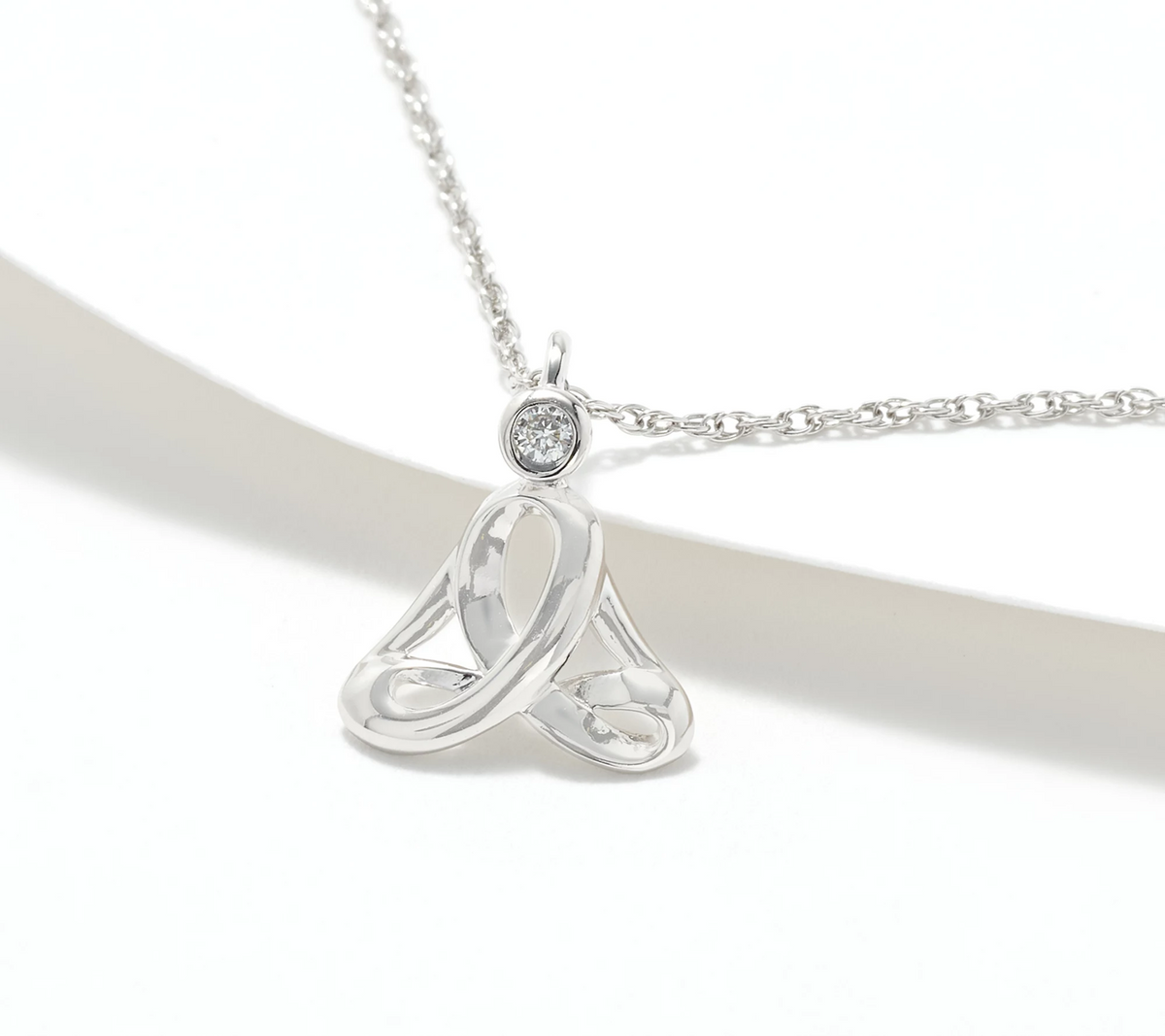 Affinity Sterling Silver Diamond Easy Yoga Pose Necklace