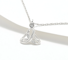 Affinity Sterling Silver Diamond Easy Yoga Pose Necklace