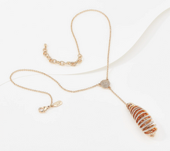 Attitudes by Renee Pave Layered Orb Y Necklace