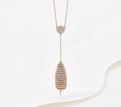 Attitudes by Renee Pave Layered Orb Y Necklace