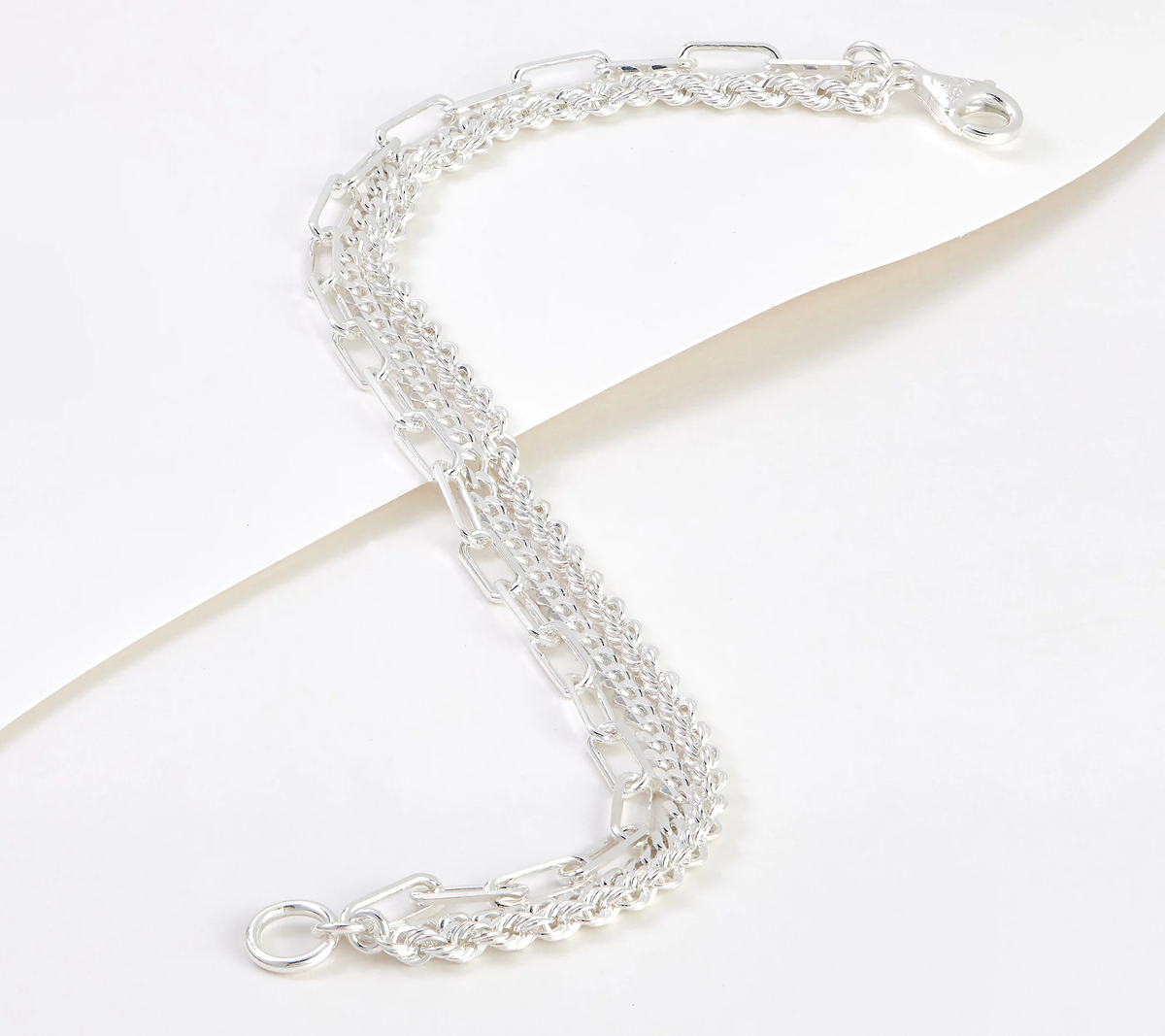 UltraFine  950 silver Multi Chain Link Bracelet, 8.5g, Large