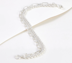 UltraFine  950 silver Multi Chain Link Bracelet, 8.5g, Large