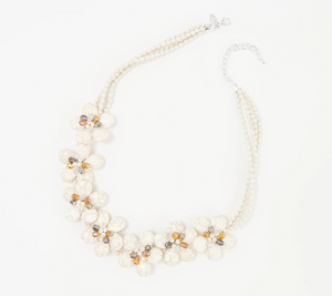 Joan Rivers Gold Tone Blossoming Flower Bib Necklace