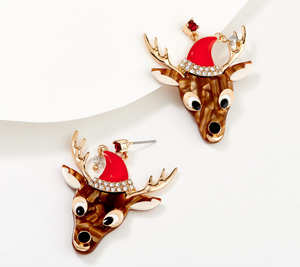Reindeer Holiday Fashion Earrings