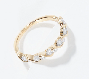 Affinity Sterling Silver Gold-clad Round Diamonds Band Ring Size 9