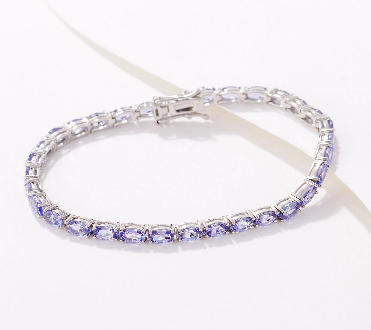 Generation Gems Sterling Silver Oval-Cut Tanzanite Tennis Bracelet, 6-3/4"