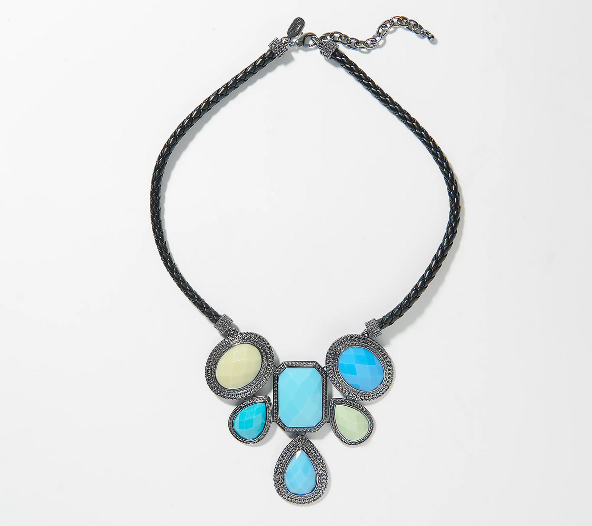 Attitudes by Renee Turquoise Cabochon Bib Necklace