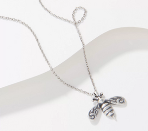 Silver Spoon Sterling Silver 18" Bee Necklace