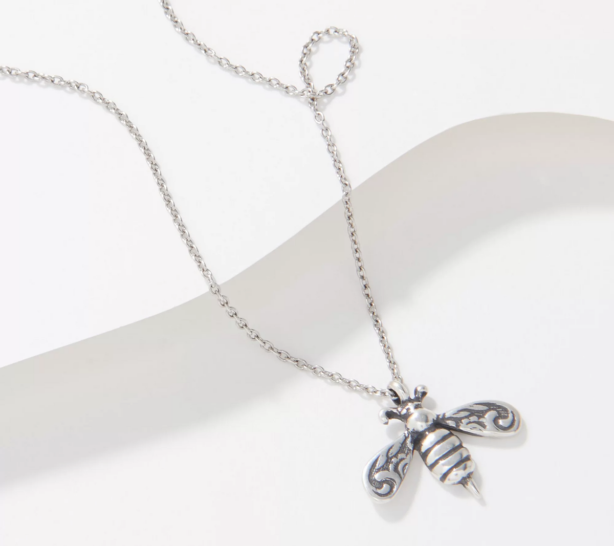 Silver Spoon Sterling Silver 18" Bee Necklace