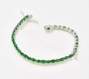 Generation Gems Sterling Silver Chrome Deposide Oval & Round Tennis Bracelet X-Large