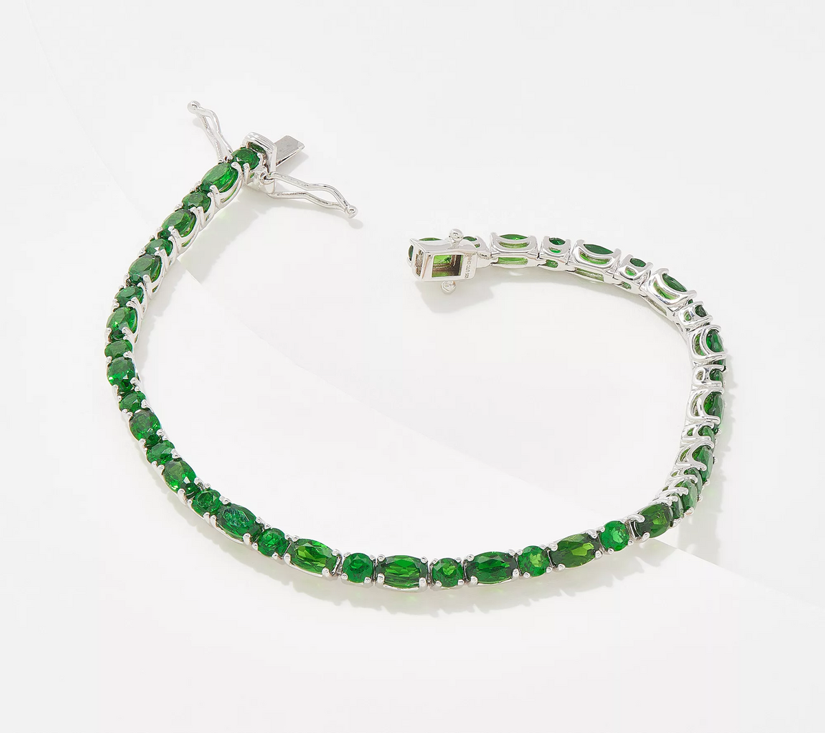 Generation Gems Sterling Silver Chrome Deposide Oval & Round Tennis Bracelet X-Large