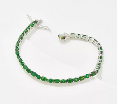 Generation Gems Sterling Silver Chrome Deposide Oval & Round Tennis Bracelet X-Large