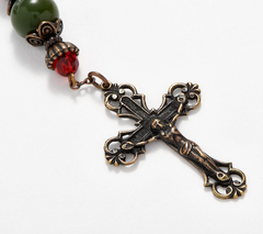 Connemara Marble Cardinal Antiqued Finished Red Rosary