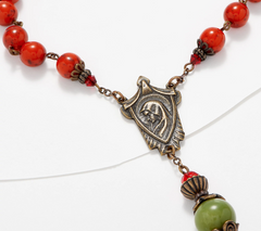 Connemara Marble Cardinal Antiqued Finished Red Rosary