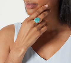 Affinity Gems Sleeping Beauty Turquoise Pear Shape Ring Size 8 Sterling Silver
