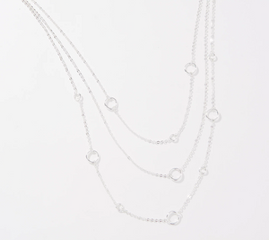 Joan Rivers Silver Tone Multi- Chain Layered Necklace with Circle Details