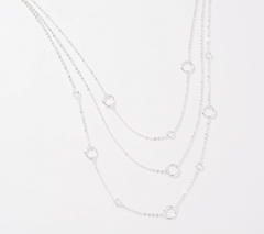 Joan Rivers Silver Tone Multi- Chain Layered Necklace with Circle Details