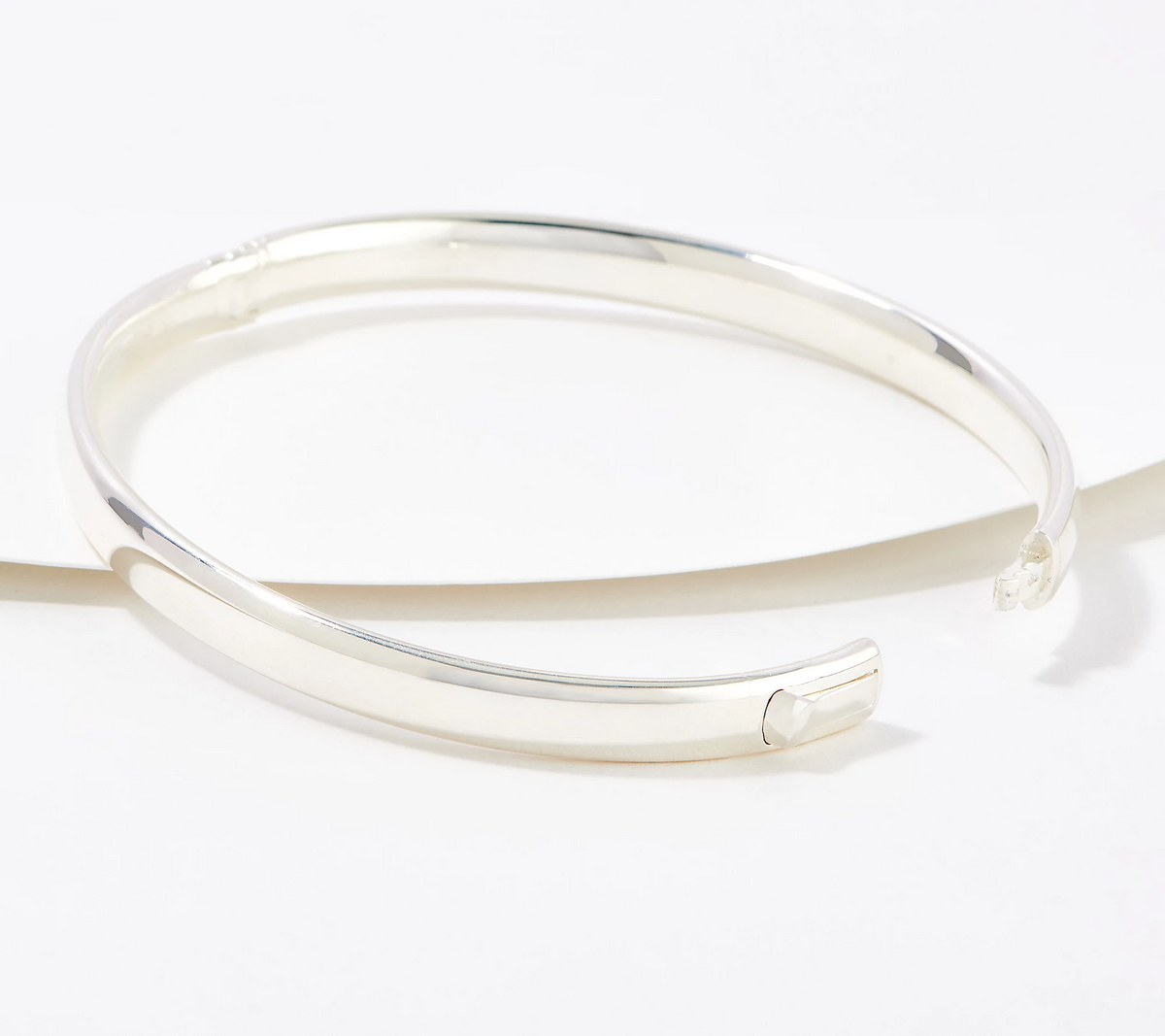 UltraFine 950 Fine Silver Oval Tube Satin Finish Bangle 6-3/4"
