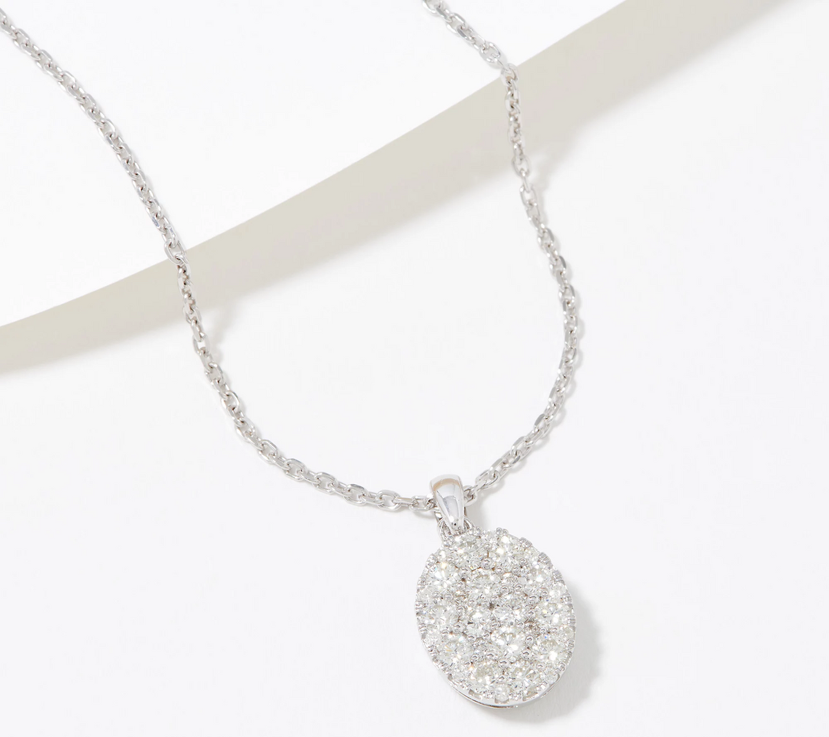 Affinity Diamond Oval Diamond Cluster Necklace 20"