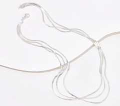 UltraFine 950 Silver 3-Row Herringbone 18" Necklace