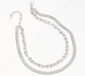 Susan Graver Multi-Chain SilverTone Adjustable Necklace