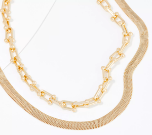 Susan Graver Multi-Chain Adjustable GoldTone Necklace