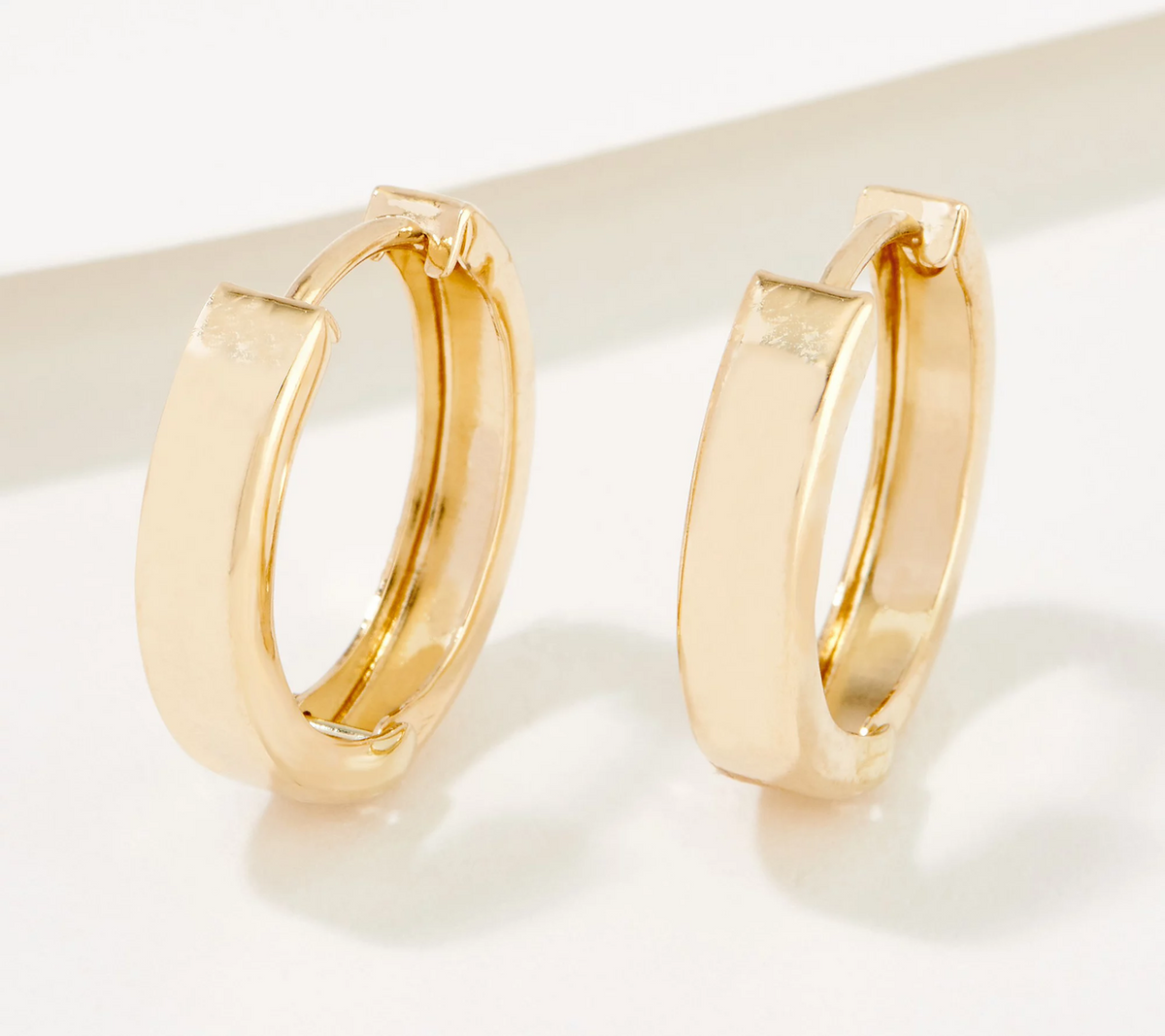 Adorna Huggie Hoop Earrings, 14K Gold