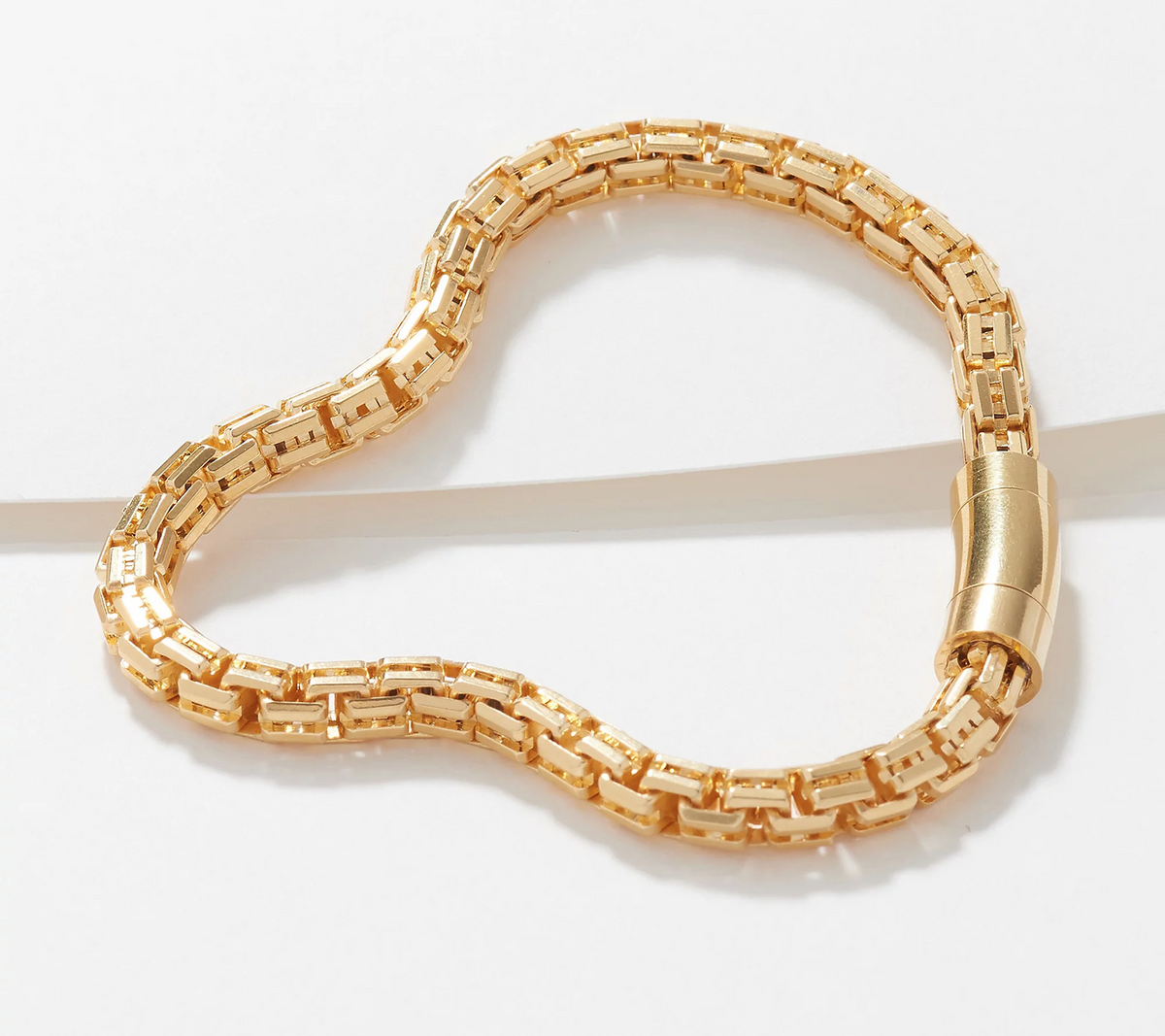Italian Silver Gold-Over Sterling Silver Split Link Bracelet, Small