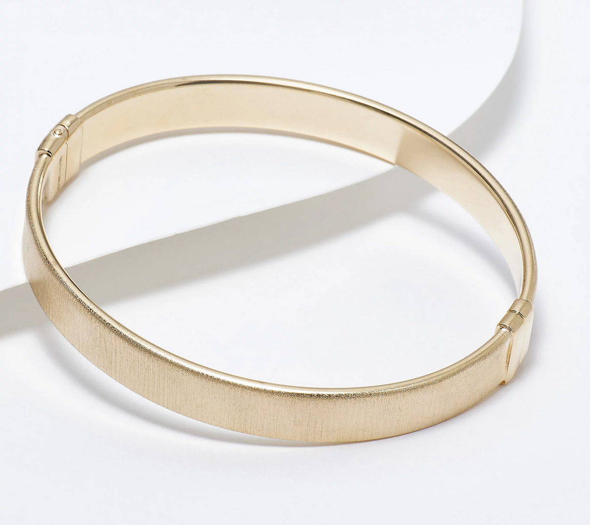 Italian Silver Goldclad Satin Diamond Cut 9mm Bangle, Large 8"