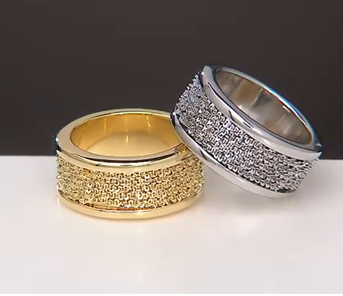 Italian Silver Margherita 18K Gold-Plated Sterling Silver Band Ring, Size 6