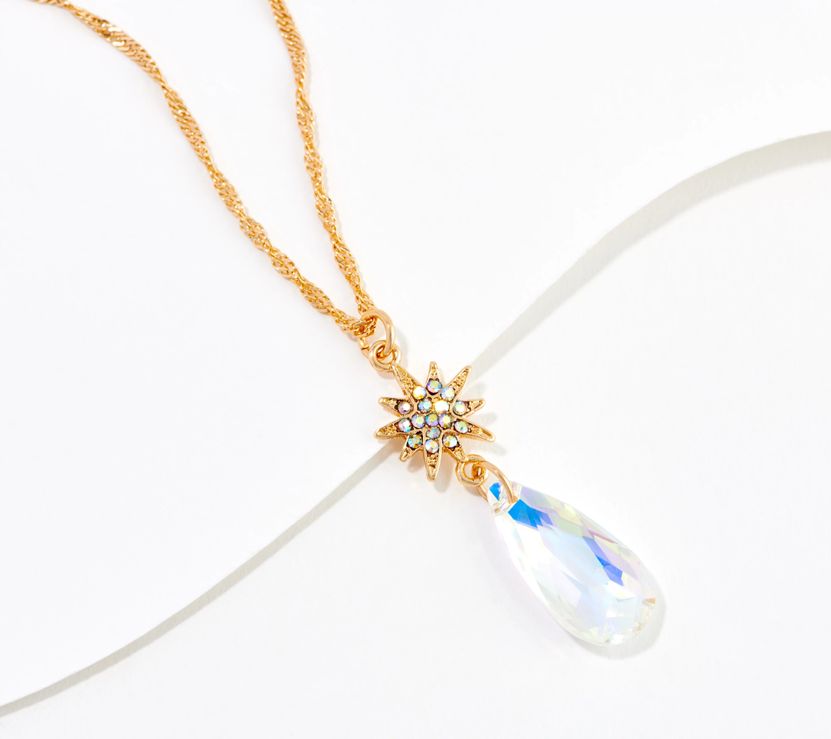 Kirks Folly Goldtone Astral Mystic Crystal Necklace. 17"