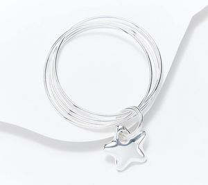 UltraFine Silver Charm Multi-Bangle Small