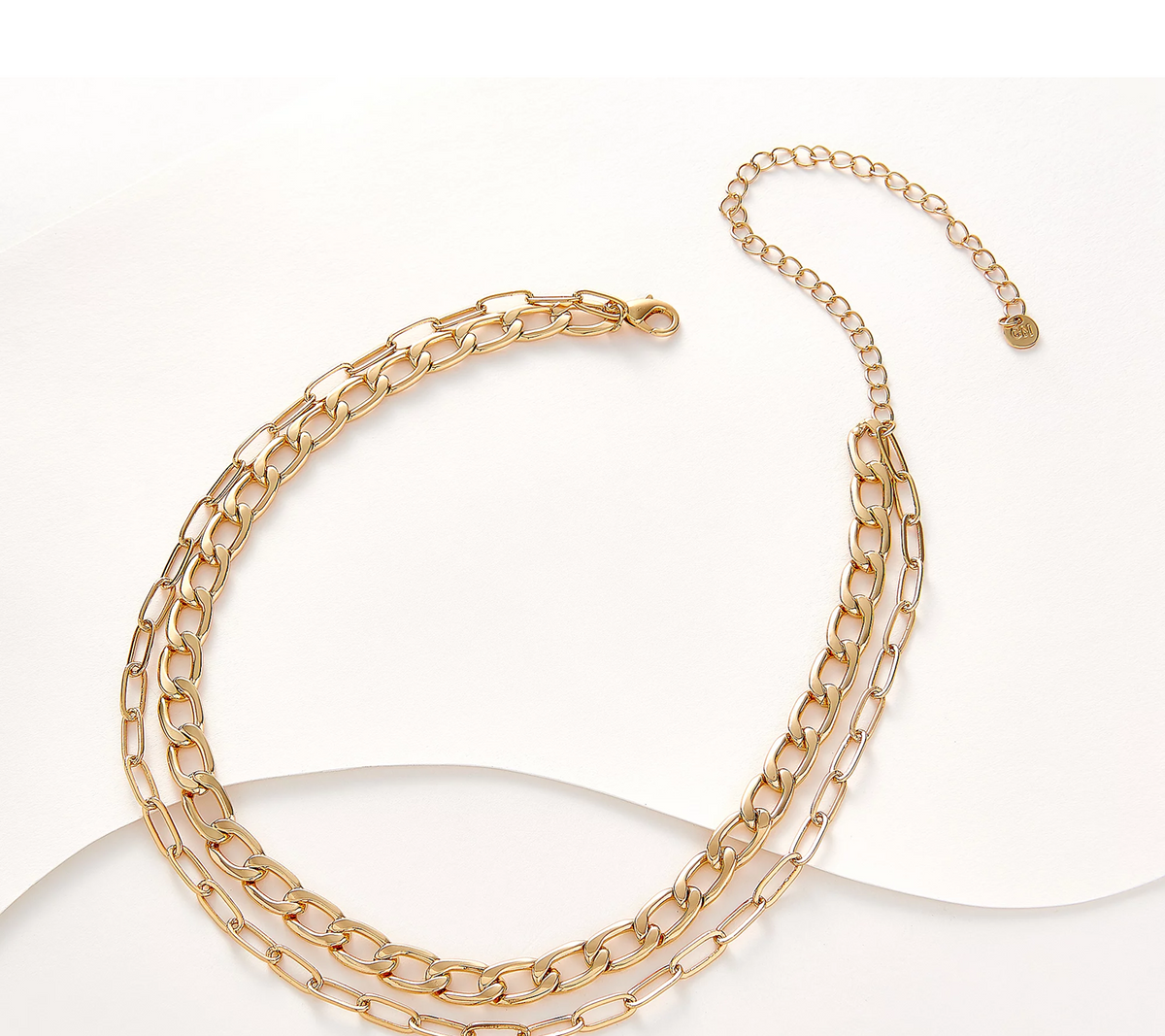 True Lovelies Goldtone Double Row Chain Necklace