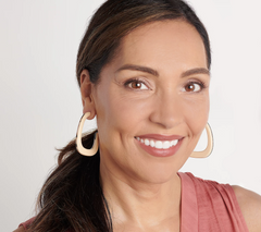 True Lovelies Oblong/Monochrome Resin Double Sided Hoop Earrings